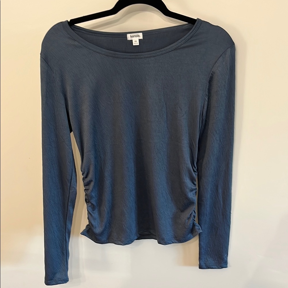 Kensie Blue Long Sleeve Top